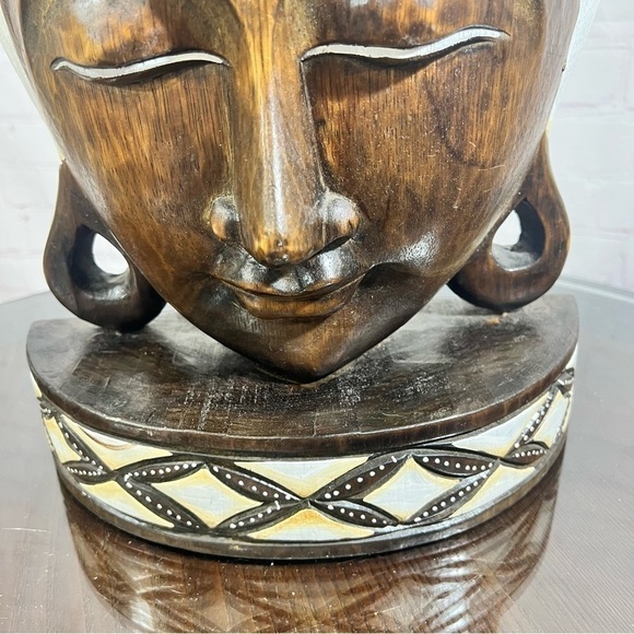 BUDDHA HEAD hard wood decor! Light weight but very hardy and durable. Large - Picture 6 of 13